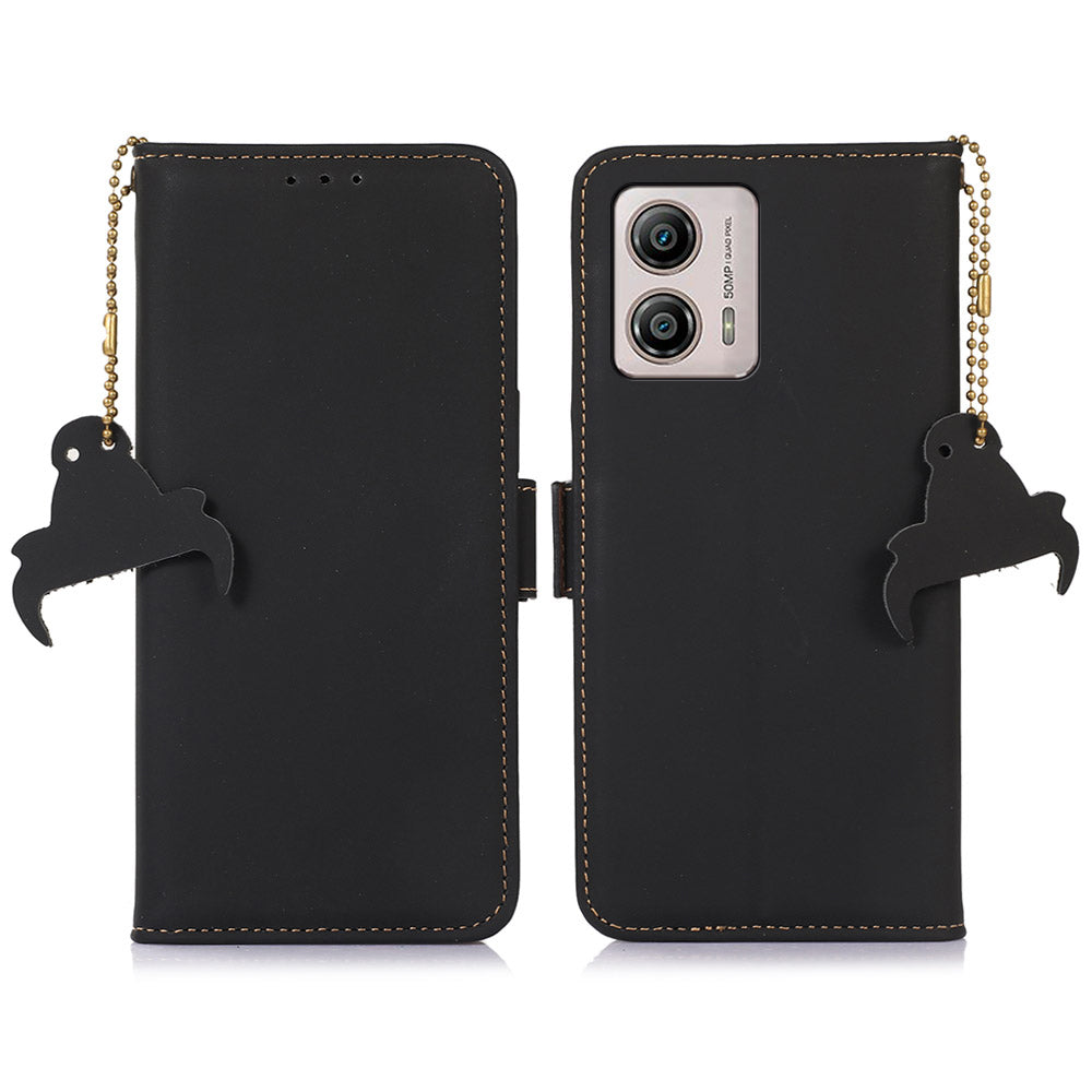 For Motorola Moto G53 5G G13 4G G23 4G Genuine Cow Leather Anti-drop Phone Case Stand RFID Blocking Anti-scratch Phone Flip Wallet Cover For Motorola Moto G53 5G G13 4G G23 4G Genuine Cow Leather Anti-drop Phone Case Stand RFID Blocking Anti-scratch Phone Flip Wallet Cover